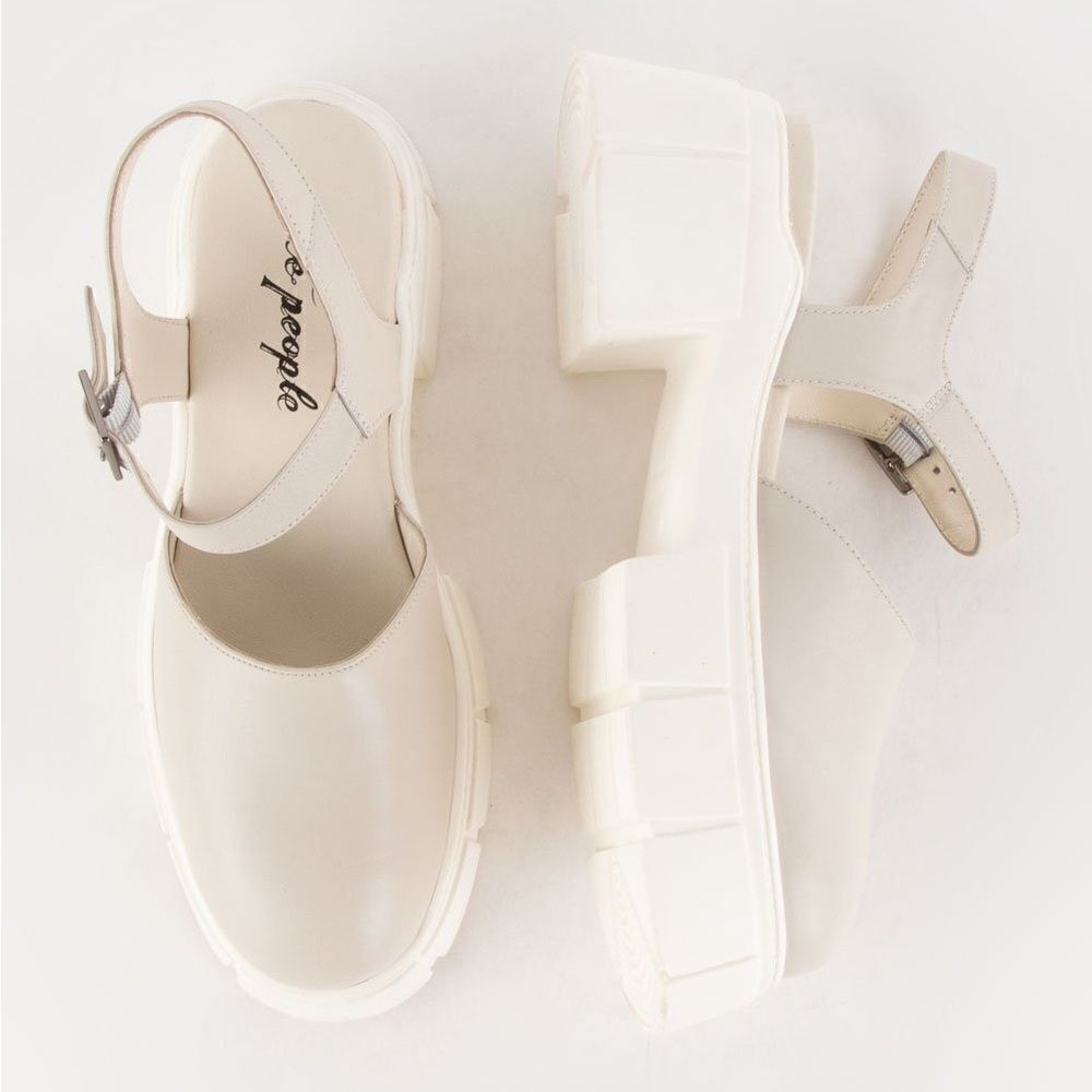 NWOT Free People Shoes Milan Mary Jane Platform Pump Size 37 Beige Cream - Picture 8 of 10